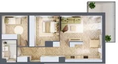 3 pokoje, mieszkanie 64,19 m², piętro 1, oferta nr B.P1.26, Mirabelki 5, Warszawa, Białołęka, Brzeziny, ul. Mirabelki 5