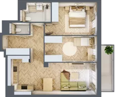 3 pokoje, mieszkanie 63,21 m², piętro 2, oferta nr B.P2.31, Mirabelki 5, Warszawa, Białołęka, Brzeziny, ul. Mirabelki 5
