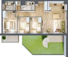 4 pokoje, mieszkanie 75,64 m², parter, oferta nr C.P0.46, Mirabelki 5, Warszawa, Białołęka, Brzeziny, ul. Mirabelki 5