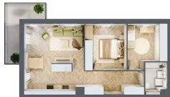 3 pokoje, mieszkanie 61,91 m², piętro 2, oferta nr C.P2.67, Mirabelki 5, Warszawa, Białołęka, Brzeziny, ul. Mirabelki 5