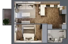 2 pokoje, mieszkanie 35,42 m², piętro 1, oferta nr B.1.42, Jabłonova Bud. B, Piaseczno, ul. Jabłoniowa