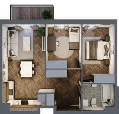 3 pokoje, mieszkanie 56,42 m², piętro 2, oferta nr B.2.58, Jabłonova Bud. B, Piaseczno, ul. Jabłoniowa