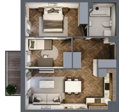 3 pokoje, mieszkanie 51,69 m², piętro 4, oferta nr B.4.115, Jabłonova Bud. B, Piaseczno, ul. Jabłoniowa
