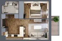 2 pokoje, mieszkanie 35,56 m², piętro 1, oferta nr B.1.28, Jabłonova Bud. B, Piaseczno, ul. Jabłoniowa