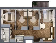 4 pokoje, mieszkanie 70,85 m², piętro 2, oferta nr B.2.53, Jabłonova Bud. B, Piaseczno, ul. Jabłoniowa