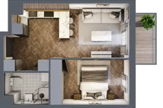 2 pokoje, mieszkanie 34,83 m², piętro 4, oferta nr B.4.105, Jabłonova Bud. B, Piaseczno, ul. Jabłoniowa