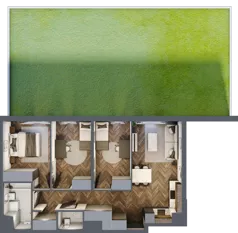 4 pokoje, mieszkanie 70,29 m², parter, oferta nr B.0.2, Jabłonova Bud. B, Piaseczno, ul. Jabłoniowa