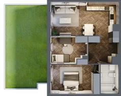 3 pokoje, mieszkanie 59,04 m², parter, oferta nr B.0.14, Jabłonova Bud. B, Piaseczno, ul. Jabłoniowa