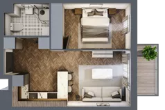 2 pokoje, mieszkanie 35,53 m², piętro 1, oferta nr B.1.30, Jabłonova Bud. B, Piaseczno, ul. Jabłoniowa