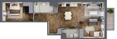 3 pokoje, mieszkanie 62,71 m², piętro 1, oferta nr B.1.24, Jabłonova Bud. B, Piaseczno, ul. Jabłoniowa