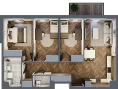 4 pokoje, mieszkanie 70,85 m², piętro 4, oferta nr B.4.103, Jabłonova Bud. B, Piaseczno, ul. Jabłoniowa