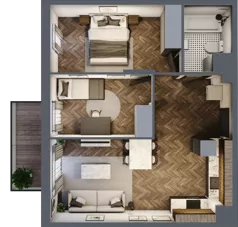 3 pokoje, mieszkanie 52,38 m², piętro 2, oferta nr B.2.75, Jabłonova Bud. B, Piaseczno, ul. Jabłoniowa