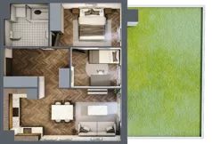 3 pokoje, mieszkanie 51,62 m², parter, oferta nr B.0.8, Jabłonova Bud. B, Piaseczno, ul. Jabłoniowa