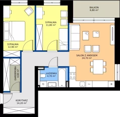 3 pokoje, mieszkanie 71,94 m², piętro 2, oferta nr E14, Osiedle Sosnowa, Rybnik, Paruszowiec-Piaski, ul. Sosnowa 20