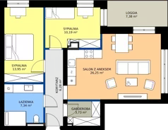 3 pokoje, mieszkanie 66,98 m², piętro 2, oferta nr G2.6, Osiedle Sosnowa, Rybnik, Paruszowiec-Piaski, ul. Sosnowa 20