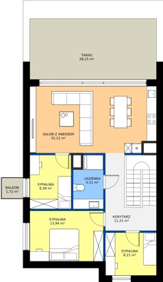 4 pokoje, mieszkanie 83,55 m², piętro 1, oferta nr 13B, Biała Dama, Ornontowice, ul. Brzozowa