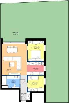 3 pokoje, mieszkanie 66,73 m², parter, oferta nr 4C, Biała Dama, Ornontowice, ul. Brzozowa