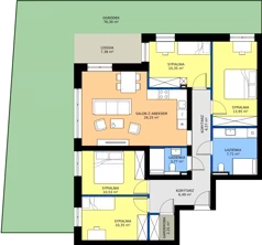5 pokoi, mieszkanie 97,39 m², parter, oferta nr B1.1, Osiedle Sosnowa Budynek B-C, Rybnik, Paruszowiec-Piaski, ul. Sosnowa 20