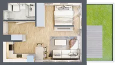 1 pokój, mieszkanie 35,49 m², parter, oferta nr A0.05, Osiedle Kwiatowe, Mysłowice, ul. Kwiatowa