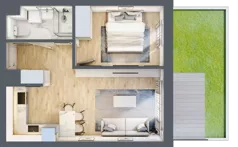 2 pokoje, mieszkanie 40,51 m², parter, oferta nr A0.06, Osiedle Kwiatowe, Mysłowice, ul. Kwiatowa