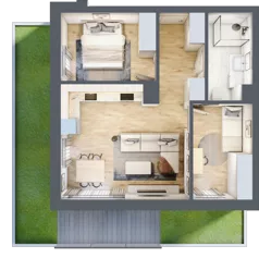3 pokoje, mieszkanie 53,32 m², parter, oferta nr A0.09, Osiedle Kwiatowe, Mysłowice, ul. Kwiatowa