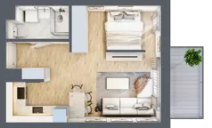 1 pokój, mieszkanie 35,49 m², piętro 1, oferta nr A1.05, Osiedle Kwiatowe, Mysłowice, ul. Kwiatowa