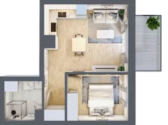 2 pokoje, mieszkanie 36,56 m², piętro 2, oferta nr A2.08, Osiedle Kwiatowe, Mysłowice, ul. Kwiatowa
