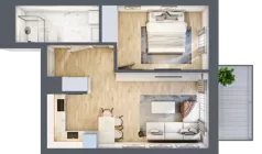 2 pokoje, mieszkanie 60,18 m², piętro 3, oferta nr A3.03, Osiedle Kwiatowe, Mysłowice, ul. Kwiatowa
