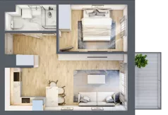 2 pokoje, mieszkanie 35,59 m², piętro 3, oferta nr A3.06, Osiedle Kwiatowe, Mysłowice, ul. Kwiatowa