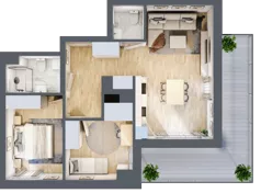 3 pokoje, mieszkanie 62,98 m², piętro 4, oferta nr A4.07, Osiedle Kwiatowe, Mysłowice, ul. Kwiatowa