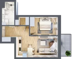 2 pokoje, mieszkanie 44,95 m², piętro 2, oferta nr B2.02, Osiedle Kwiatowe, Mysłowice, ul. Kwiatowa
