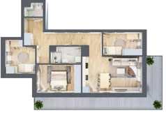 4 pokoje, mieszkanie 69,50 m², piętro 4, oferta nr B4.04, Osiedle Kwiatowe, Mysłowice, ul. Kwiatowa