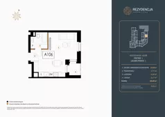 1 pokój, mieszkanie 28,00 m², piętro 1, oferta nr A.106, Rezydencja Śródmiejska, Łódź, Śródmieście, Śródmieście-Wschód, ul. Pomorska 28