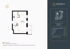 1 pokój, mieszkanie 39,67 m², piętro 1, oferta nr B.110, Rezydencja Śródmiejska, Łódź, Śródmieście, Śródmieście-Wschód, ul. Pomorska 28