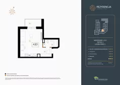 1 pokój, mieszkanie 32,95 m², piętro 3, oferta nr A.301, Rezydencja Śródmiejska, Łódź, Śródmieście, Śródmieście-Wschód, ul. Pomorska 28