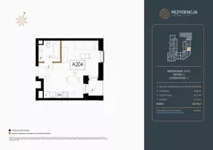 1 pokój, mieszkanie 28,79 m², piętro 2, oferta nr A.204, Rezydencja Śródmiejska, Łódź, Śródmieście, Śródmieście-Wschód, ul. Pomorska 28