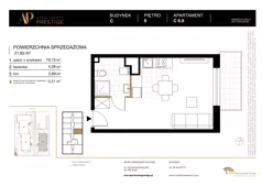 1 pokój, mieszkanie 27,83 m², piętro 6, oferta nr C.6.9, Apartamenty Prestige, Łódź, Śródmieście, Śródmieście-Wschód, ul. Pomorska 45/47
