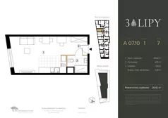 1 pokój, lokal inwestycyjny 28,42 m², piętro 7, oferta nr A.07.10, 3 Lipy, Gdańsk, Piecki-Migowo, Morena, ul. Trzy Lipy 6