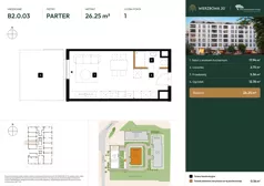 1 pokój, mieszkanie 26,25 m², parter, oferta nr B2.0.03, Wierzbowa 20, Łódź, Śródmieście, ul. Wierzbowa 20