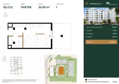 1 pokój, mieszkanie 30,89 m², parter, oferta nr B2.0.12, Wierzbowa 20, Łódź, Śródmieście, ul. Wierzbowa 20