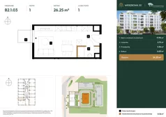 1 pokój, mieszkanie 26,25 m², piętro 1, oferta nr B2.1.03, Wierzbowa 20, Łódź, Śródmieście, ul. Wierzbowa 20