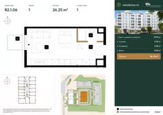 1 pokój, mieszkanie 26,25 m², piętro 1, oferta nr B2.1.06, Wierzbowa 20, Łódź, Śródmieście, ul. Wierzbowa 20