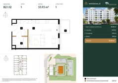 1 pokój, mieszkanie 33,93 m², piętro 1, oferta nr B2.1.12, Wierzbowa 20, Łódź, Śródmieście, ul. Wierzbowa 20