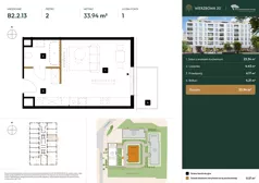 1 pokój, mieszkanie 33,93 m², piętro 1, oferta nr B2.1.13, Wierzbowa 20, Łódź, Śródmieście, ul. Wierzbowa 20