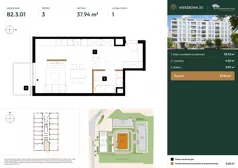 1 pokój, mieszkanie 37,94 m², piętro 3, oferta nr B2.3.01, Wierzbowa 20, Łódź, Śródmieście, ul. Wierzbowa 20