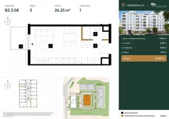 1 pokój, mieszkanie 26,25 m², piętro 3, oferta nr B2.3.08, Wierzbowa 20, Łódź, Śródmieście, ul. Wierzbowa 20