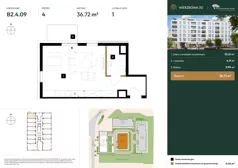 1 pokój, mieszkanie 36,72 m², piętro 4, oferta nr B2.4.09, Wierzbowa 20, Łódź, Śródmieście, ul. Wierzbowa 20
