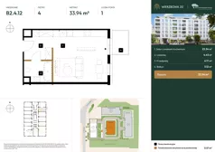 1 pokój, mieszkanie 33,94 m², piętro 4, oferta nr B2.4.12, Wierzbowa 20, Łódź, Śródmieście, ul. Wierzbowa 20