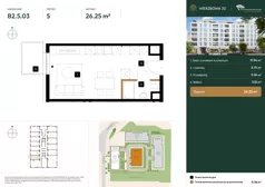 1 pokój, mieszkanie 26,25 m², piętro 5, oferta nr B2.5.03, Wierzbowa 20, Łódź, Śródmieście, ul. Wierzbowa 20