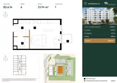 1 pokój, mieszkanie 33,94 m², piętro 6, oferta nr B2.6.14, Wierzbowa 20, Łódź, Śródmieście, ul. Wierzbowa 20